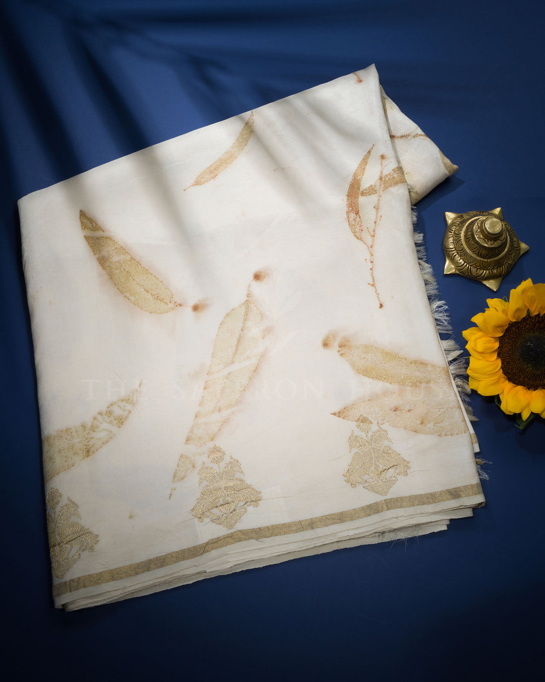 Ivory Handwoven Kanjivaram Silk Saree - TSH8460045-view1