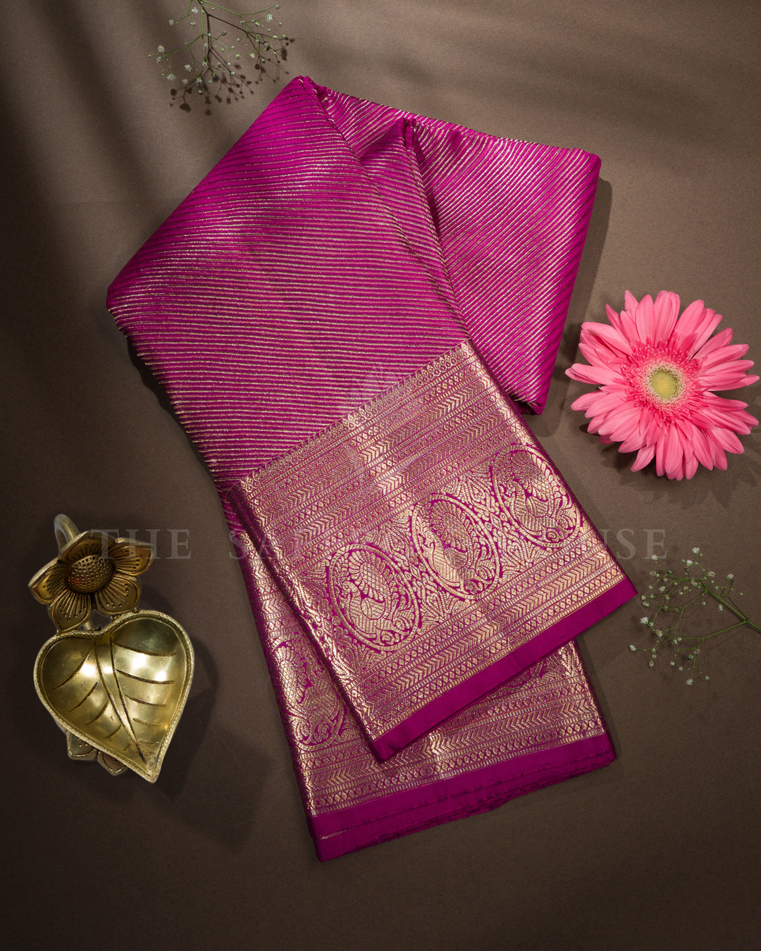 Magenta Handwoven Brocade Kanjivaram Silk Saree - TSH2506260