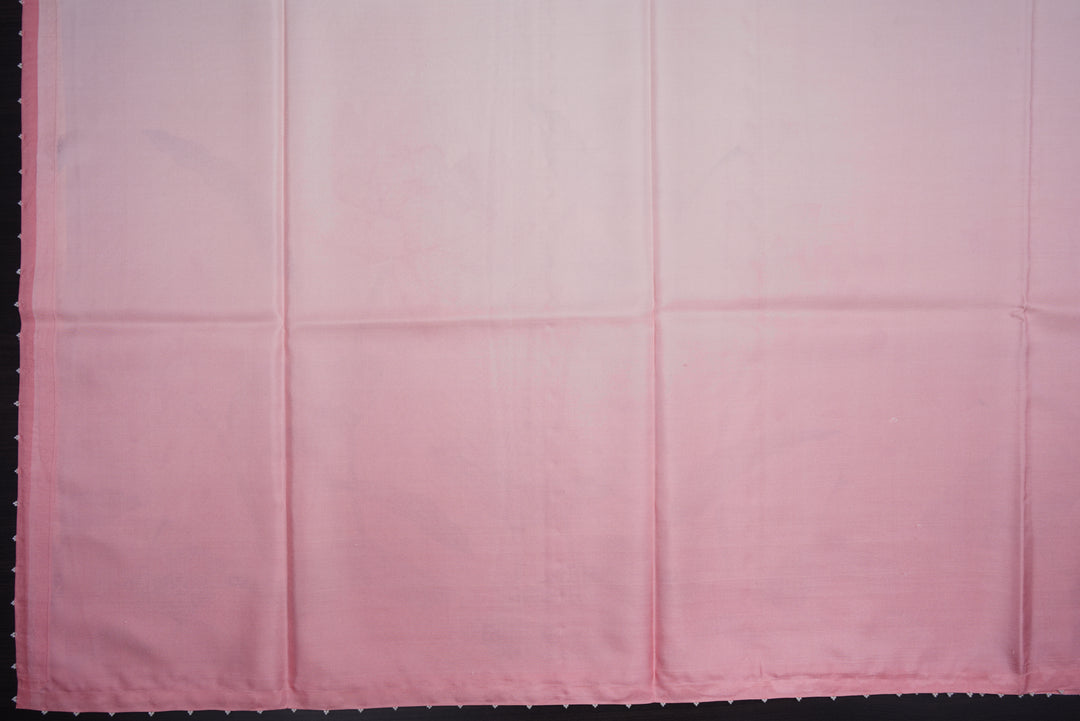 Blooming Heiress – Lotus Bloom Ombre Kanchi Silk Saree with Pearl-Edged Border