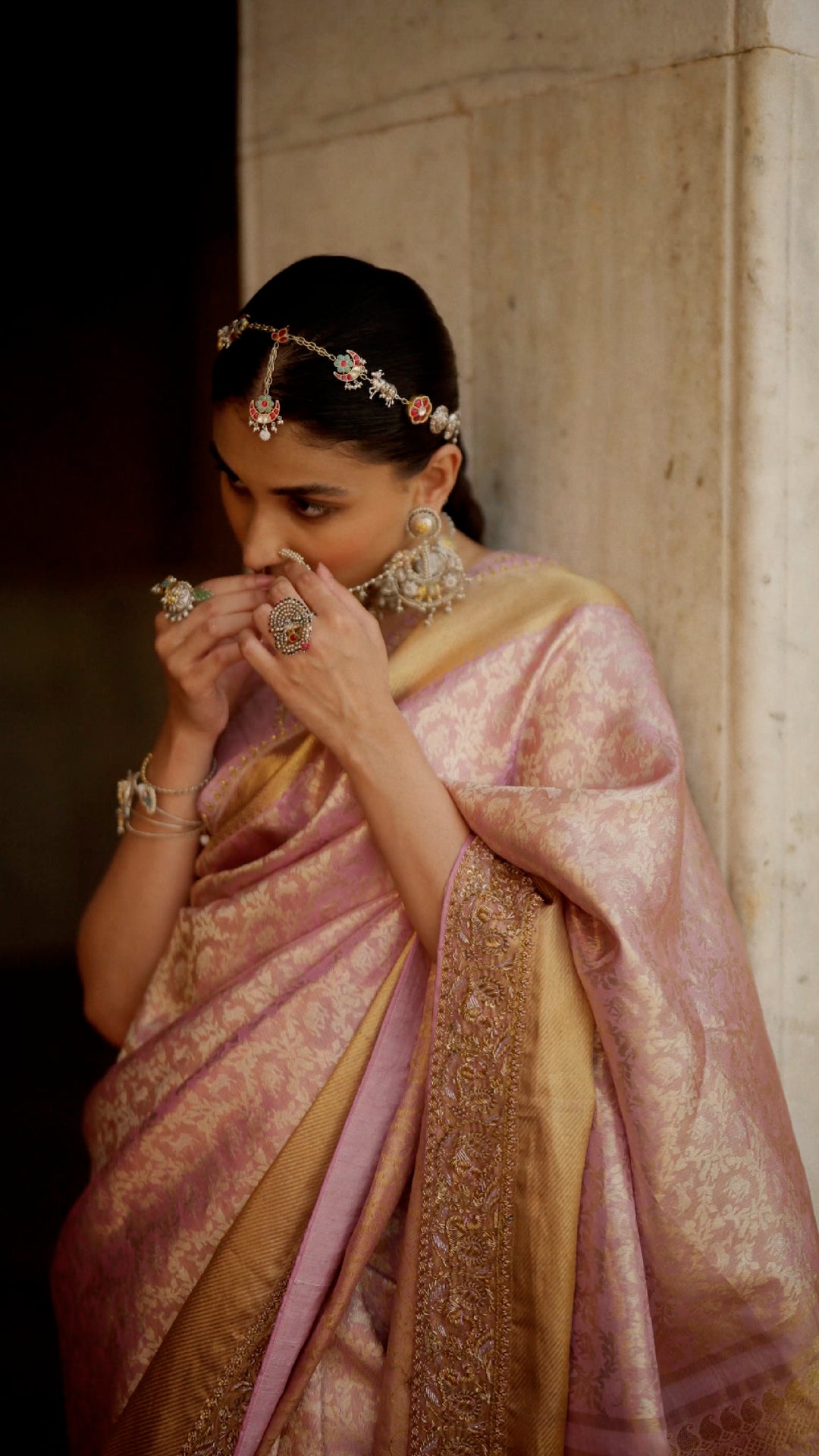 Blush Pink Handwoven Embroidered Luxury Kanchivaram Silk Saree