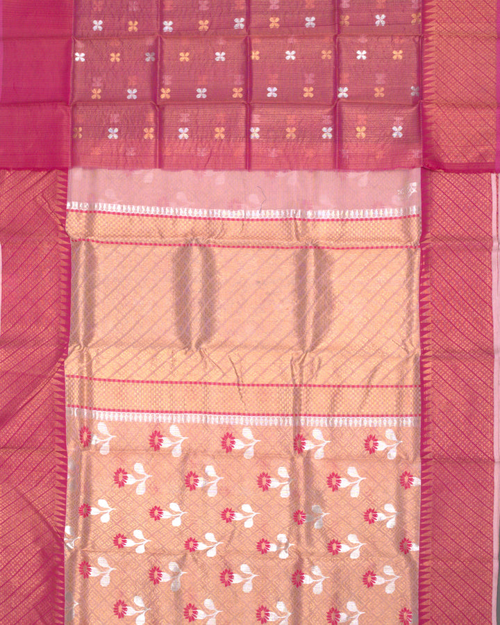Golden Beige Kota Saree with Gold Zari
