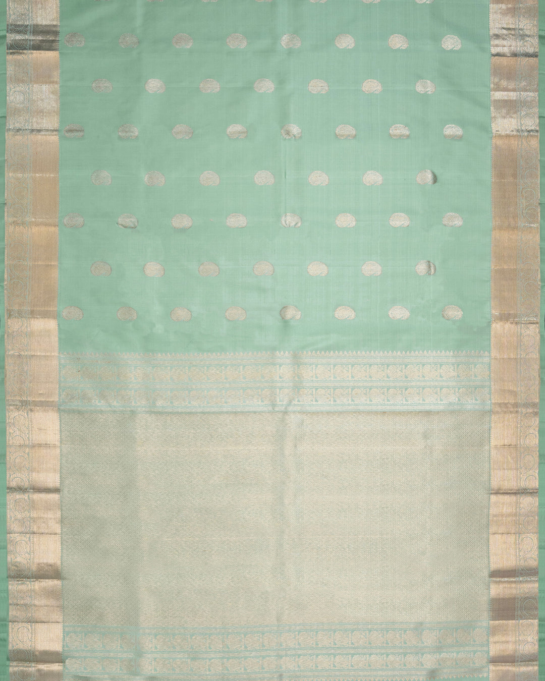 Mint Green & Gold Kanchivaram Silk Saree