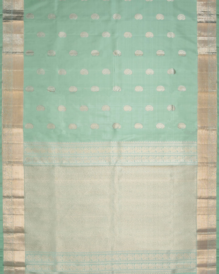 Mint Green & Gold Kanchivaram Silk Saree