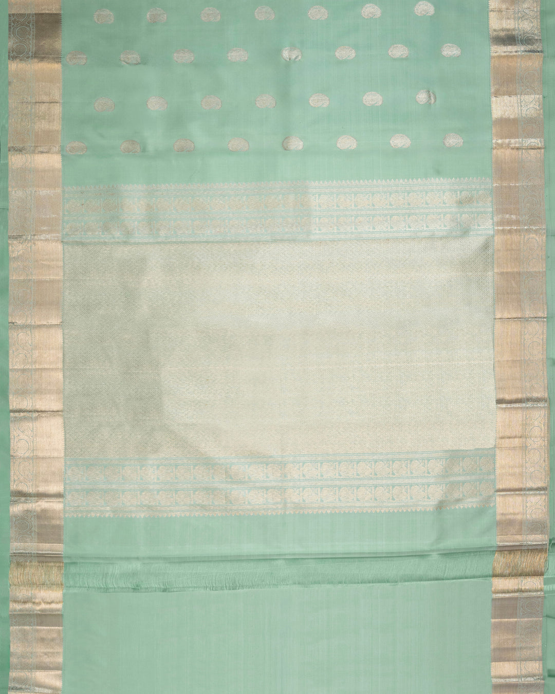 Mint Green & Gold Kanchivaram Silk Saree