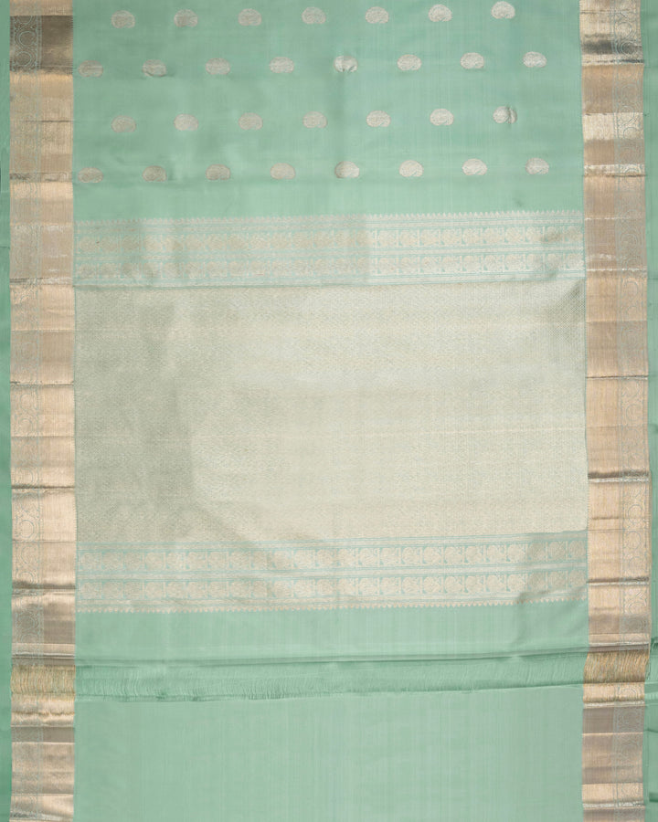 Mint Green & Gold Kanchivaram Silk Saree