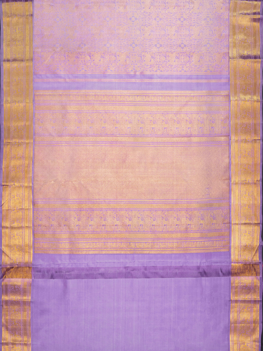Lavender & Gold Kanchivaram Silk Saree