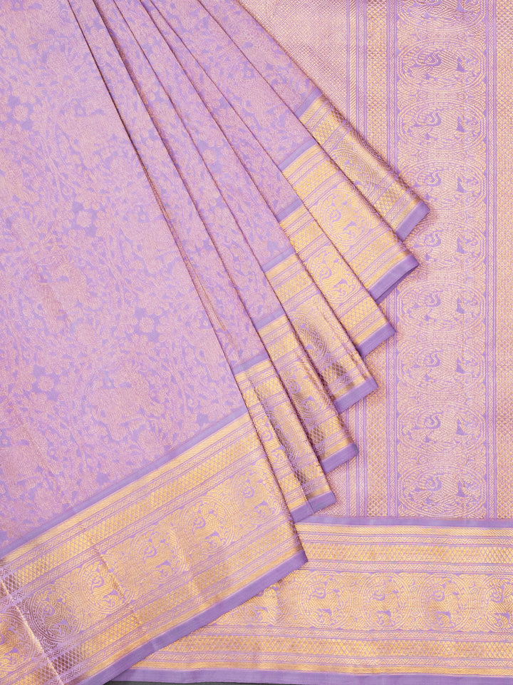 Lavender & Gold Kanchivaram Silk Saree