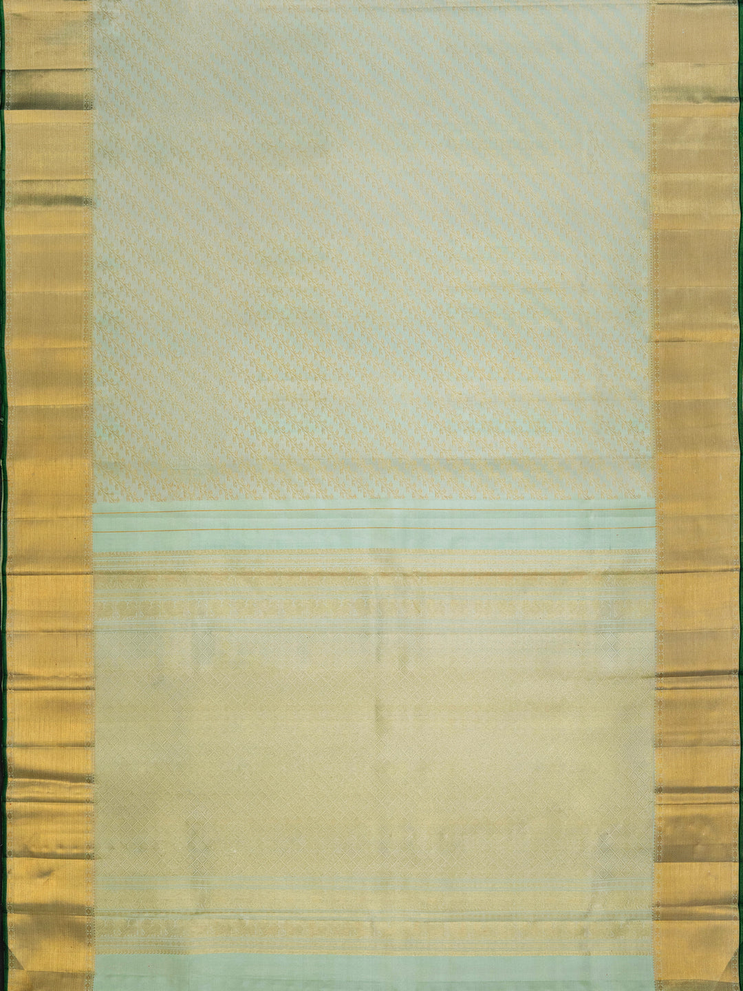 Mint Green & Gold Kanchivaram Silk Saree
