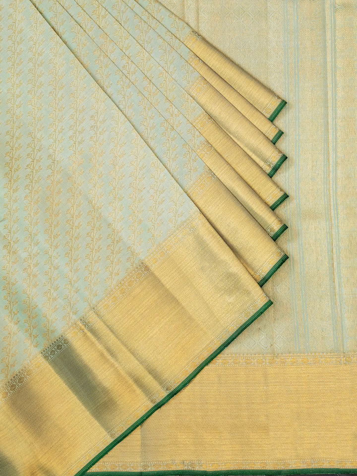 Mint Green & Gold Kanchivaram Silk Saree