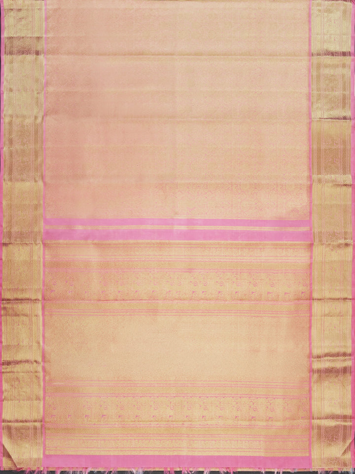 Rose Pink & Gold Kanchivaram Silk Saree