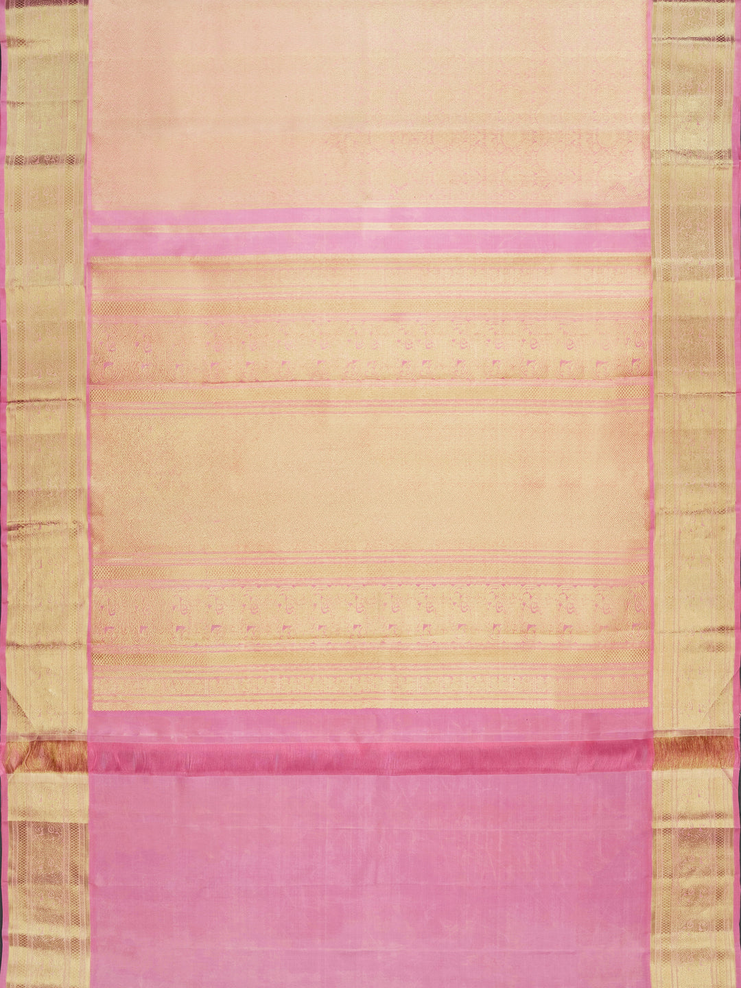 Rose Pink & Gold Kanchivaram Silk Saree