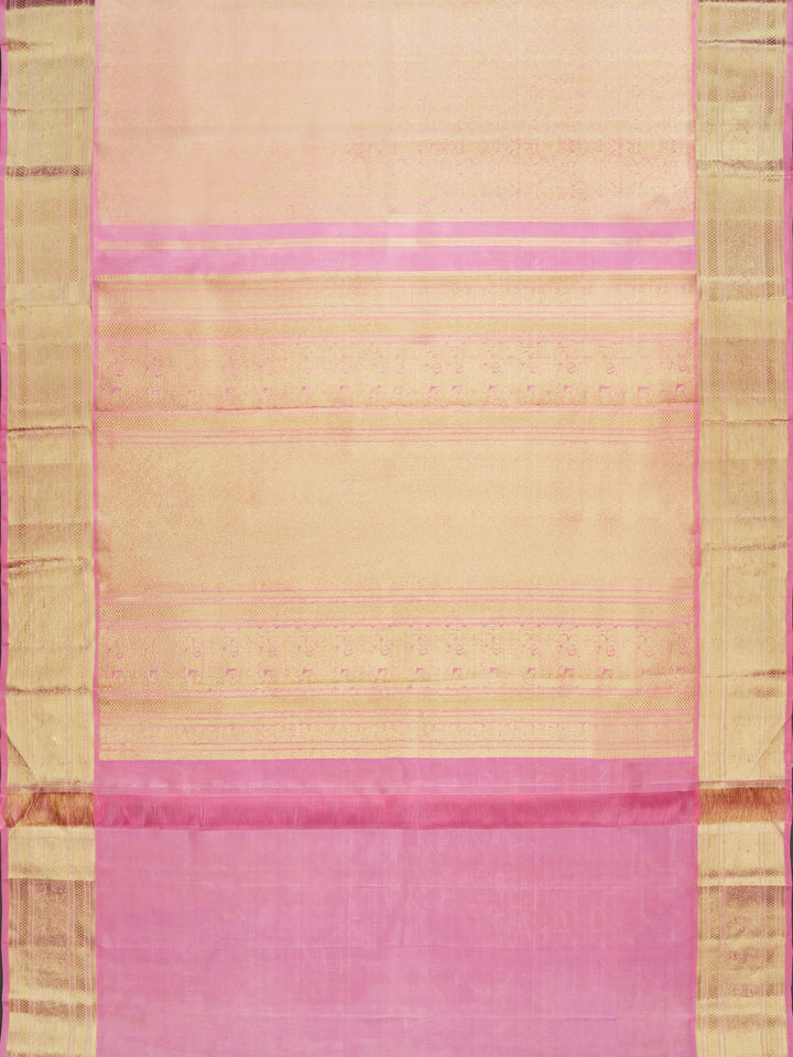 Rose Pink & Gold Kanchivaram Silk Saree