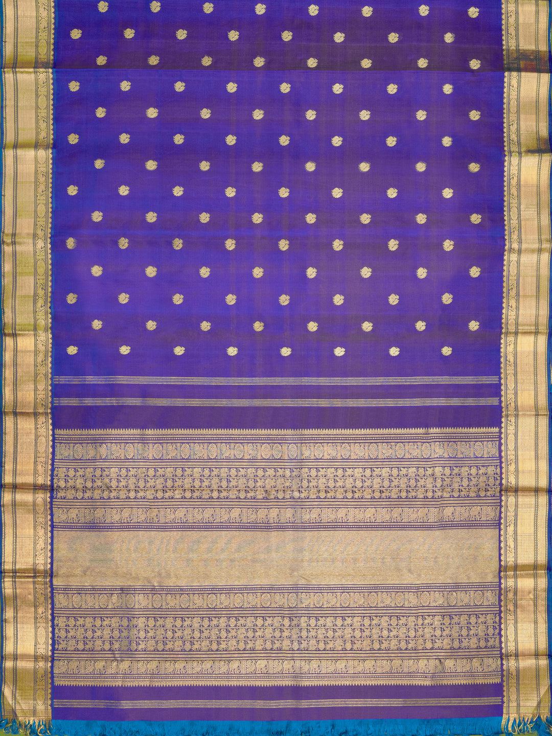 Royal Blue & Violet Kanchivaram Silk Saree