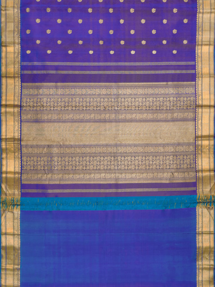 Royal Blue & Violet Kanchivaram Silk Saree