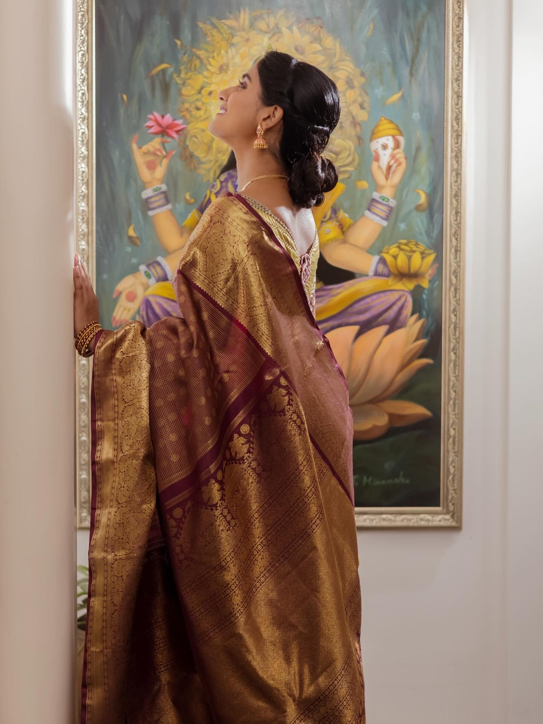 Vairaoosi Pure Zari Kanjivaram Silk Saree – The Saffron House