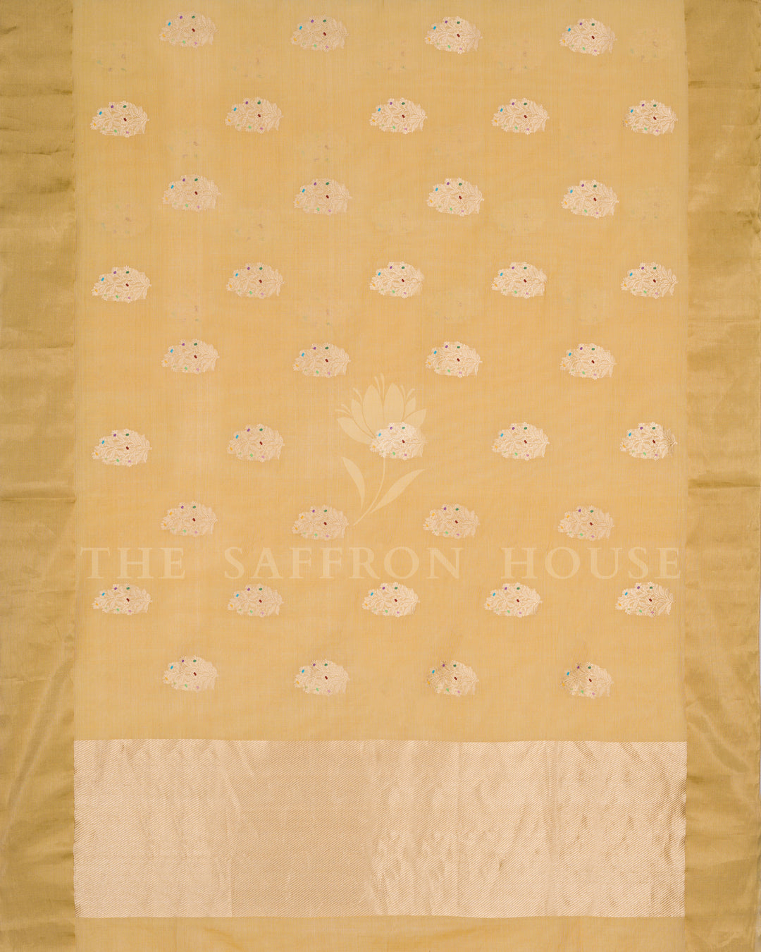 Sand Beige Banarasi Silk Saree – The Saffron House