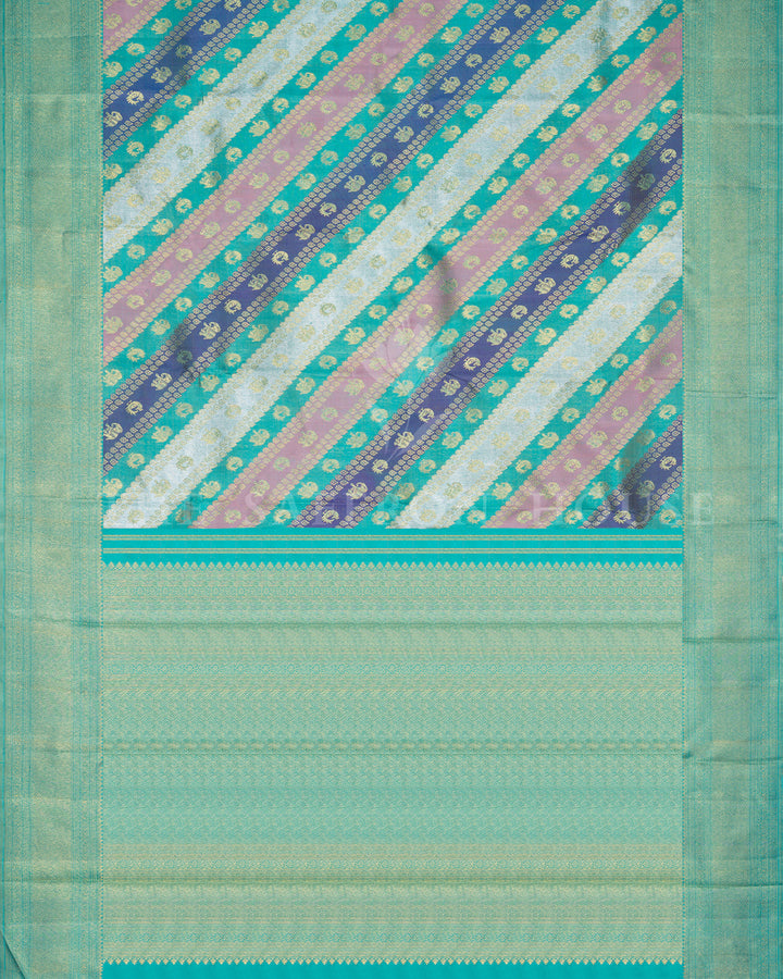 Lavender And Violet Brocade Kanjivaram Silk Saree – The Saffron House