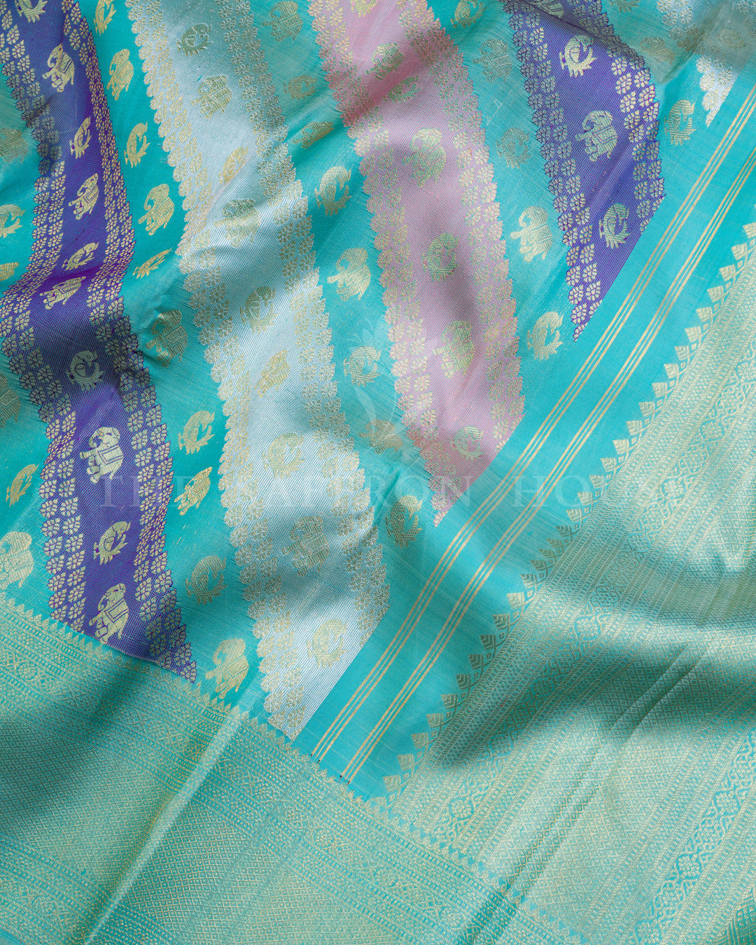 Lavender And Violet Brocade Kanjivaram Silk Saree – The Saffron House