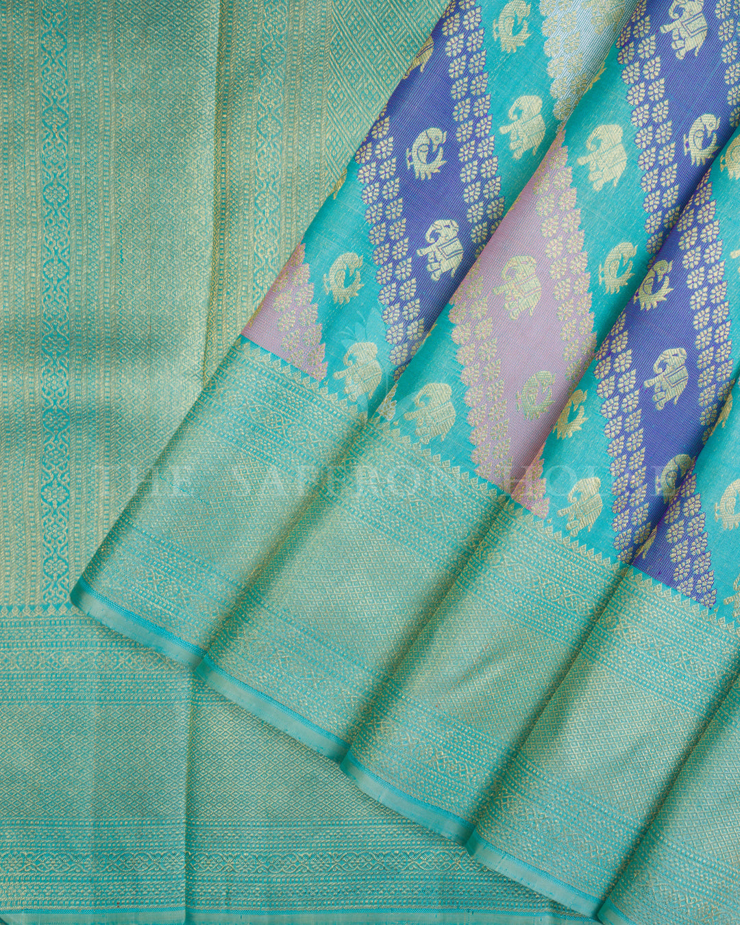 Lavender And Violet Brocade Kanjivaram Silk Saree – The Saffron House
