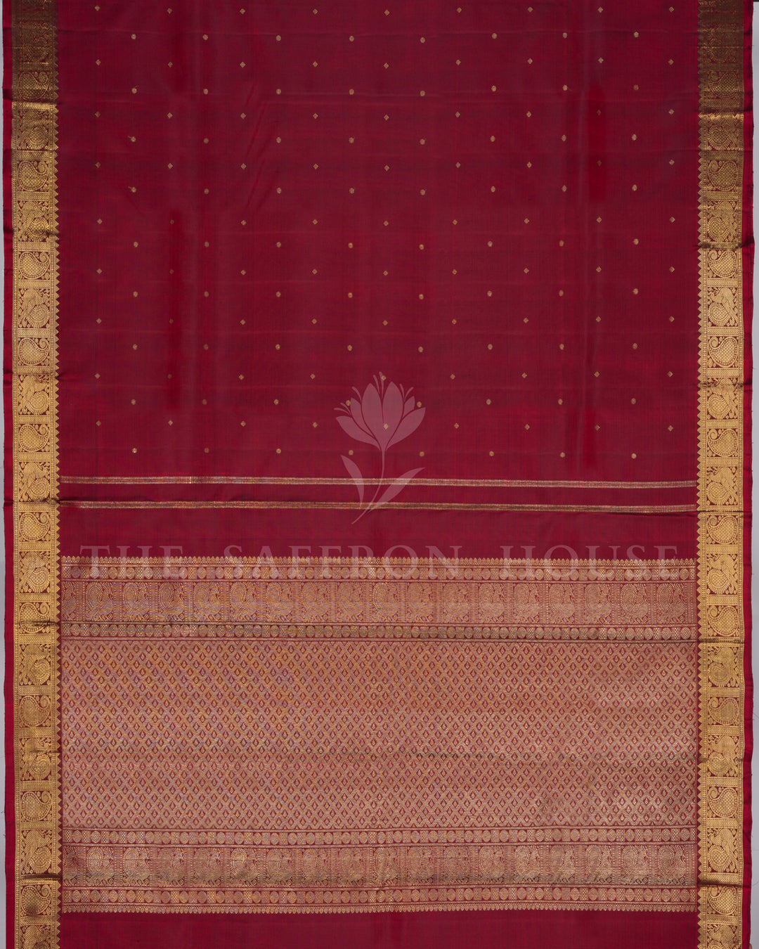 Red Kanjivaram Silk Saree – The Saffron House