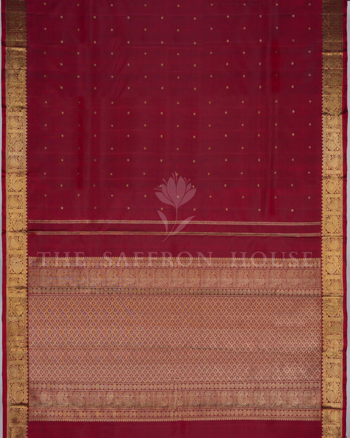 Red Kanjivaram Silk Saree – The Saffron House