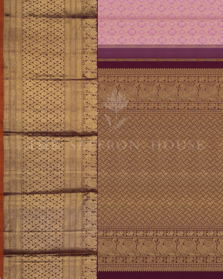 Blush Rose Kanjivaram Silk Saree – The Saffron House