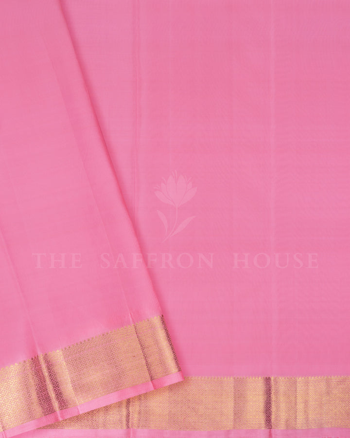 Blush Rose Brocade Kanjivaram Silk Saree – The Saffron House
