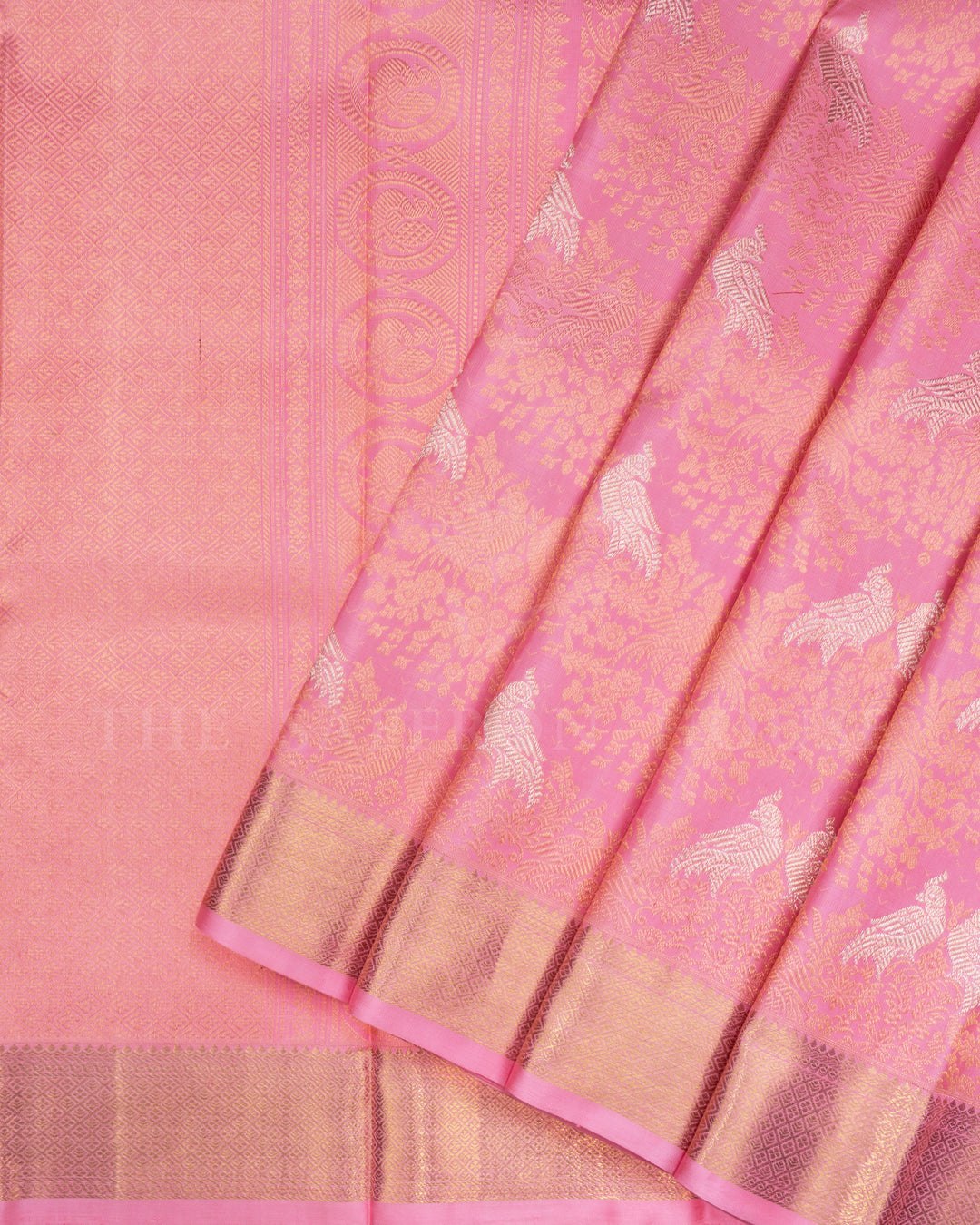 Blush Rose Brocade Kanjivaram Silk Saree – The Saffron House