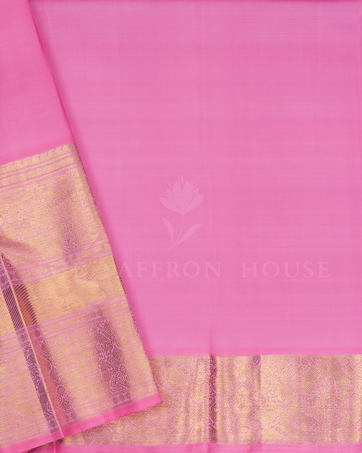 Blush Rose Brocade Kanjivaram Silk Saree – The Saffron House