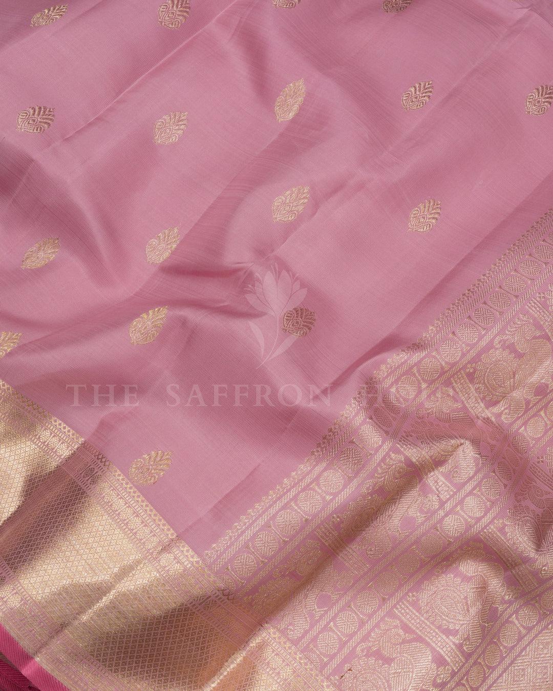 Blush Rose Brocade Kanjivaram Silk Saree – The Saffron House
