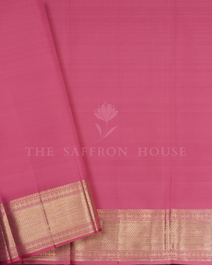 Blush Rose Brocade Kanjivaram Silk Saree – The Saffron House