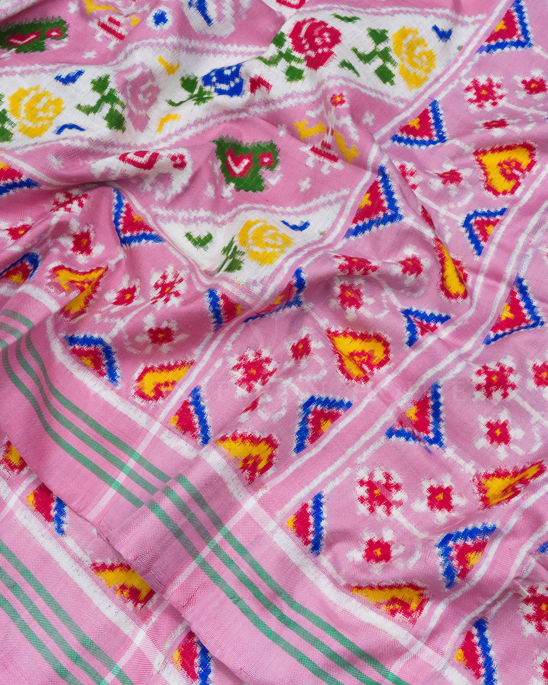 Blush Rose Handwoven Patola Saree – The Saffron House