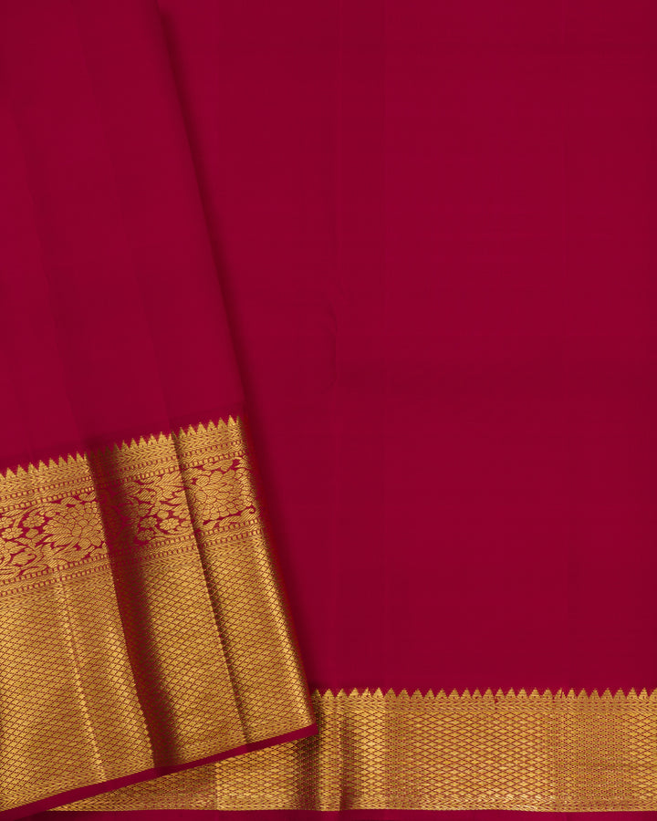 Bottle Green And Burgundy Maroon Korvai Kanjivaram Silk Saree – The Saffron House