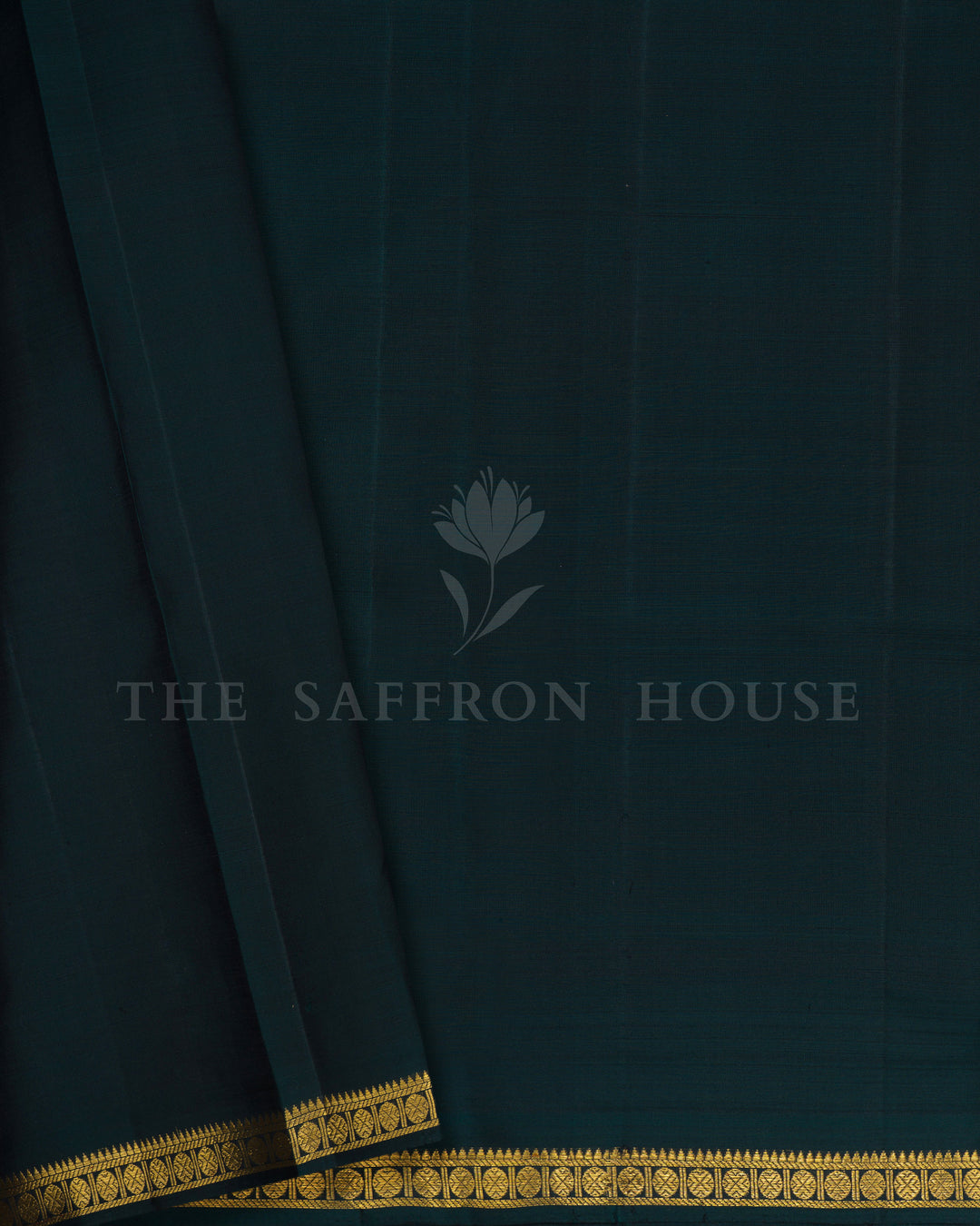 Bottle Green Kattam Kanjivaram Silk Saree – The Saffron House
