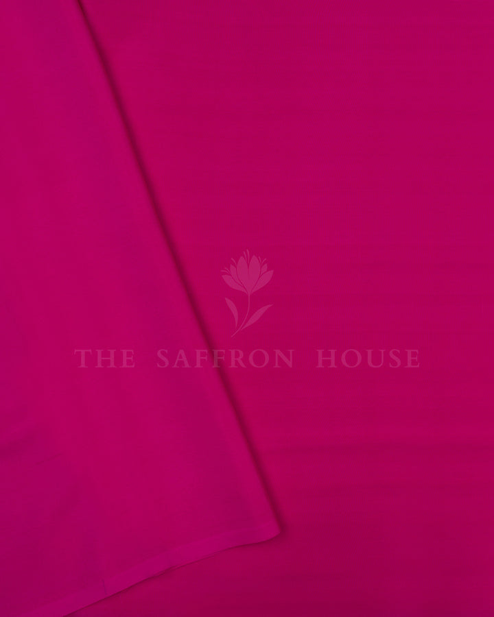 Rani Pink Pure Zari Mysore Silk Saree – The Saffron House