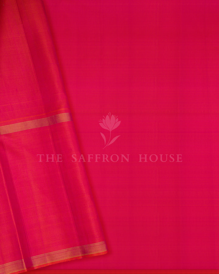 Pure White And Red Korvai Kanjivaram Silk Saree – The Saffron House