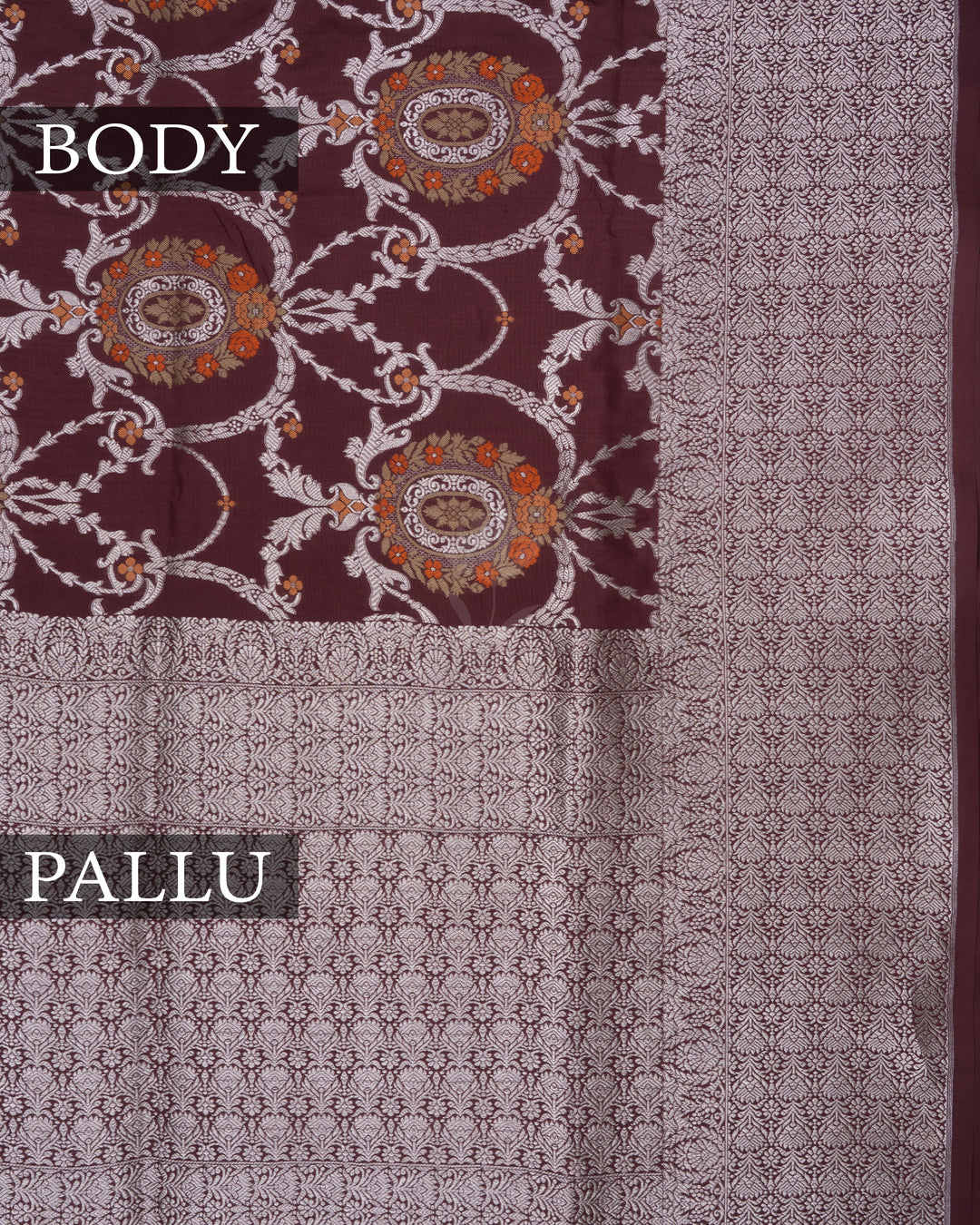 Warm Brown Banarasi Silk Saree – The Saffron House