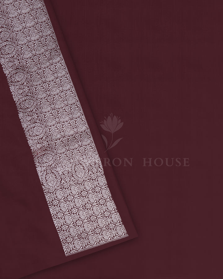 Warm Brown Banarasi Silk Saree – The Saffron House
