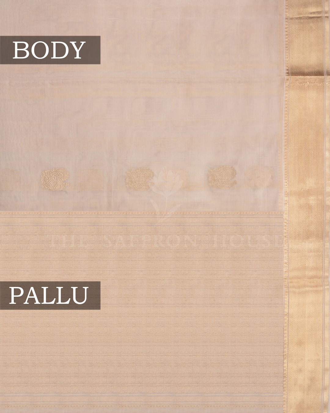 Ivory Cream Handwoven Silk Cotton Saree – The Saffron House