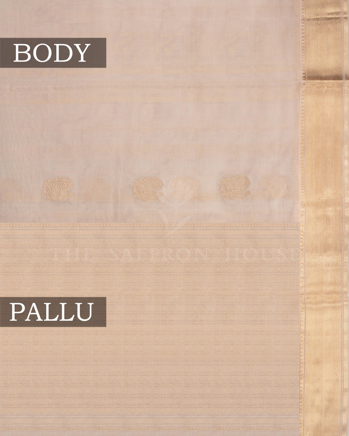 Ivory Cream Handwoven Silk Cotton Saree – The Saffron House