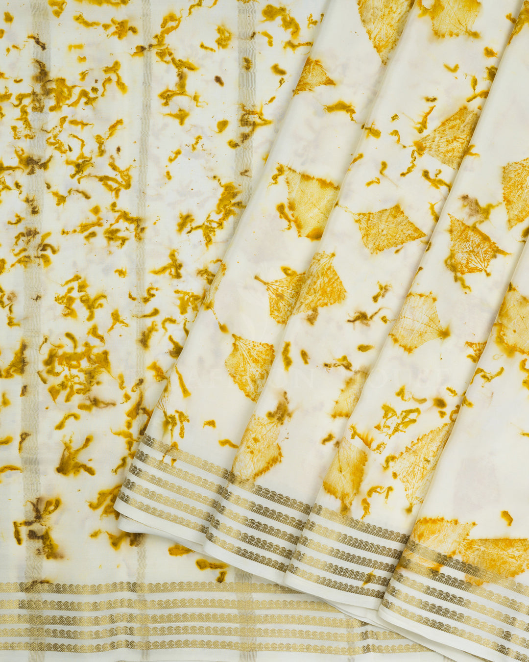Ivory Cream Pure Zari Mysore Silk Saree – The Saffron House