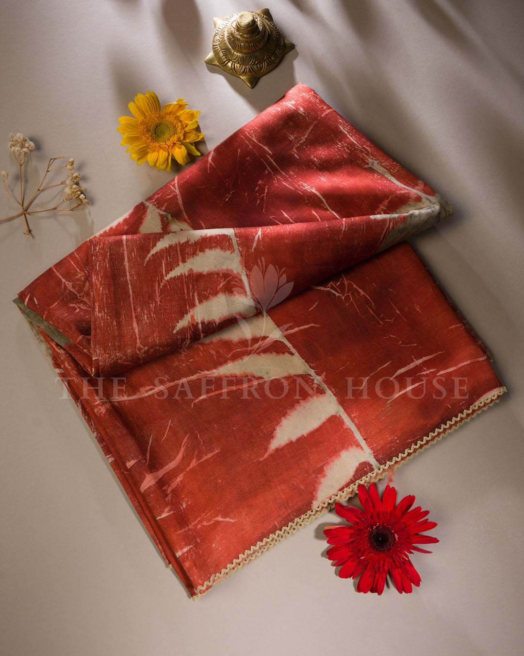 Red And Slate Grey Mulberry Silk Saree – The Saffron House