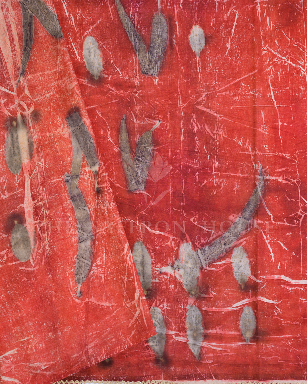 Red And Slate Grey Mulberry Silk Saree – The Saffron House
