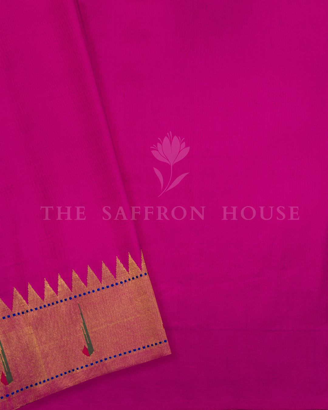Crimson Red And Multicolour Handwoven Paithani Saree – The Saffron House