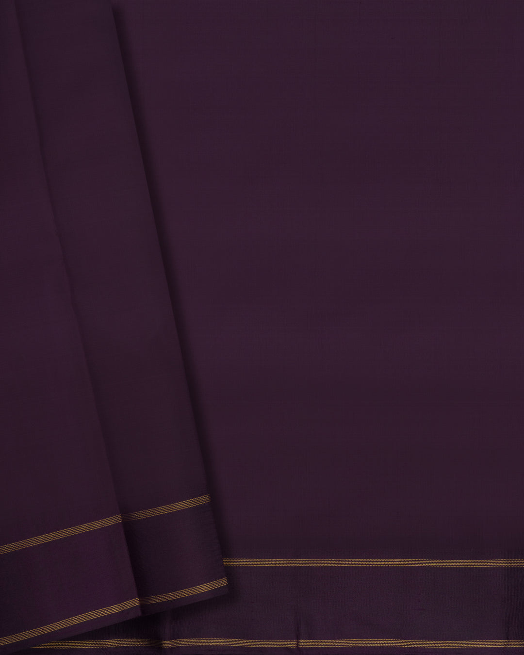 Midnight Wine Kora Kanjivaram Silk Saree – The Saffron House