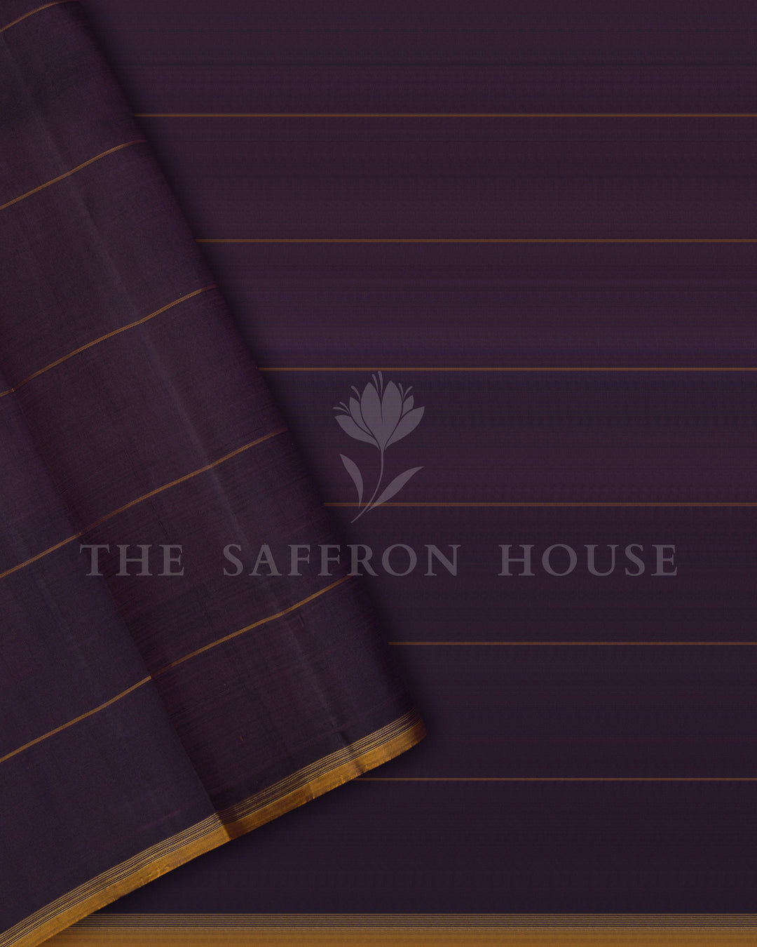 Aubergine Kattam Kanjivaram Silk Saree – The Saffron House