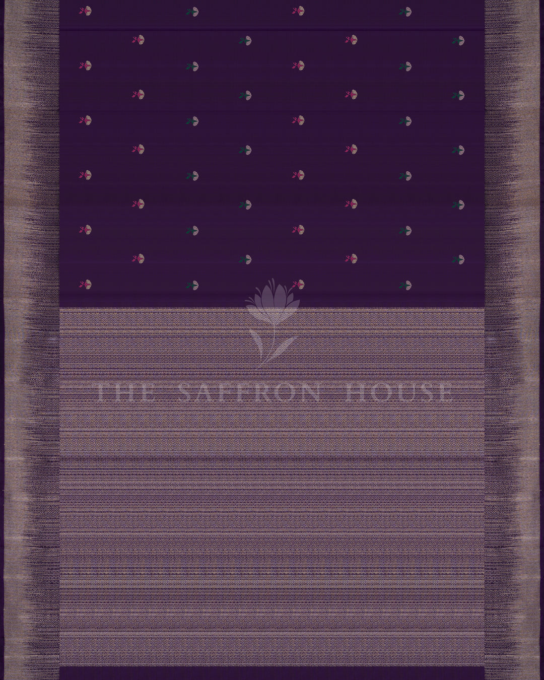 Purple And Aubergine Kanjivaram Silk Saree – The Saffron House