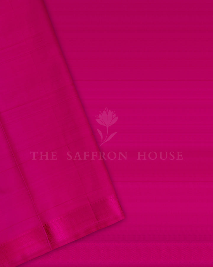 Blue And Rani Pink Kattam Kanjivaram Silk Saree – The Saffron House