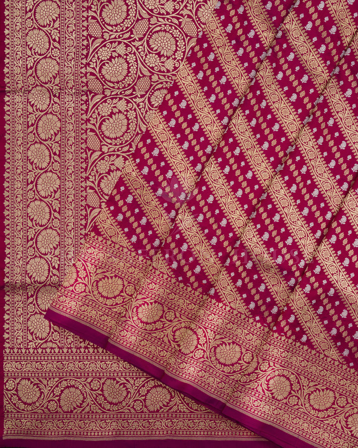 Magenta Banarasi Silk Saree – The Saffron House