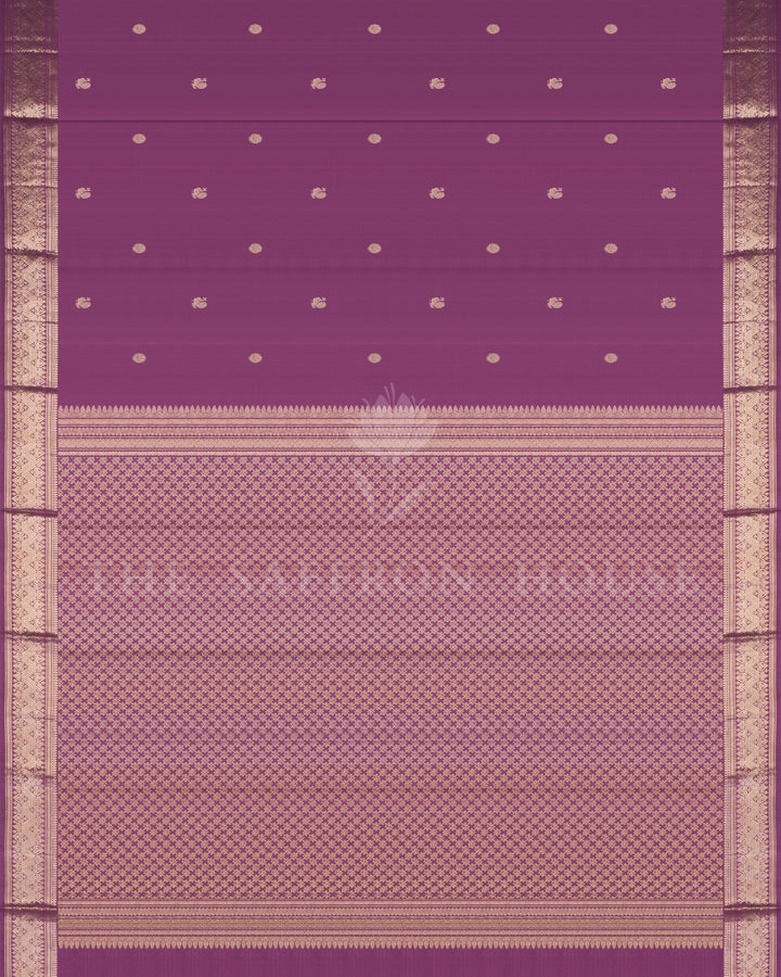 Plum Kanjivaram Silk Saree – The Saffron House